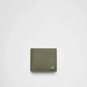 Prada Saffiano Leather Coin Purse Wallet Green